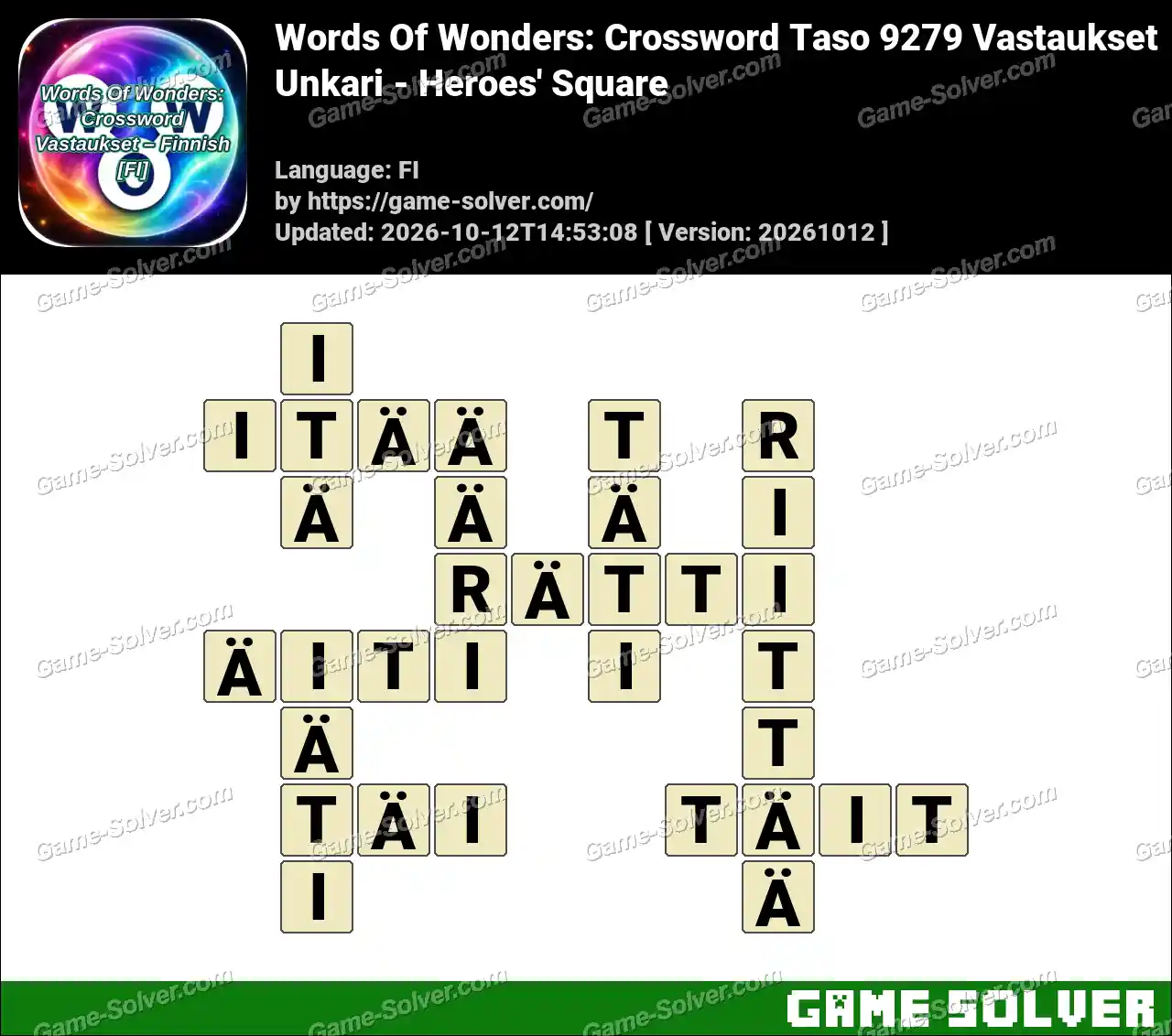 Words Of Wonders: Crossword Taso 9279 Vastaukset – Unkari – Heroes’ Square
